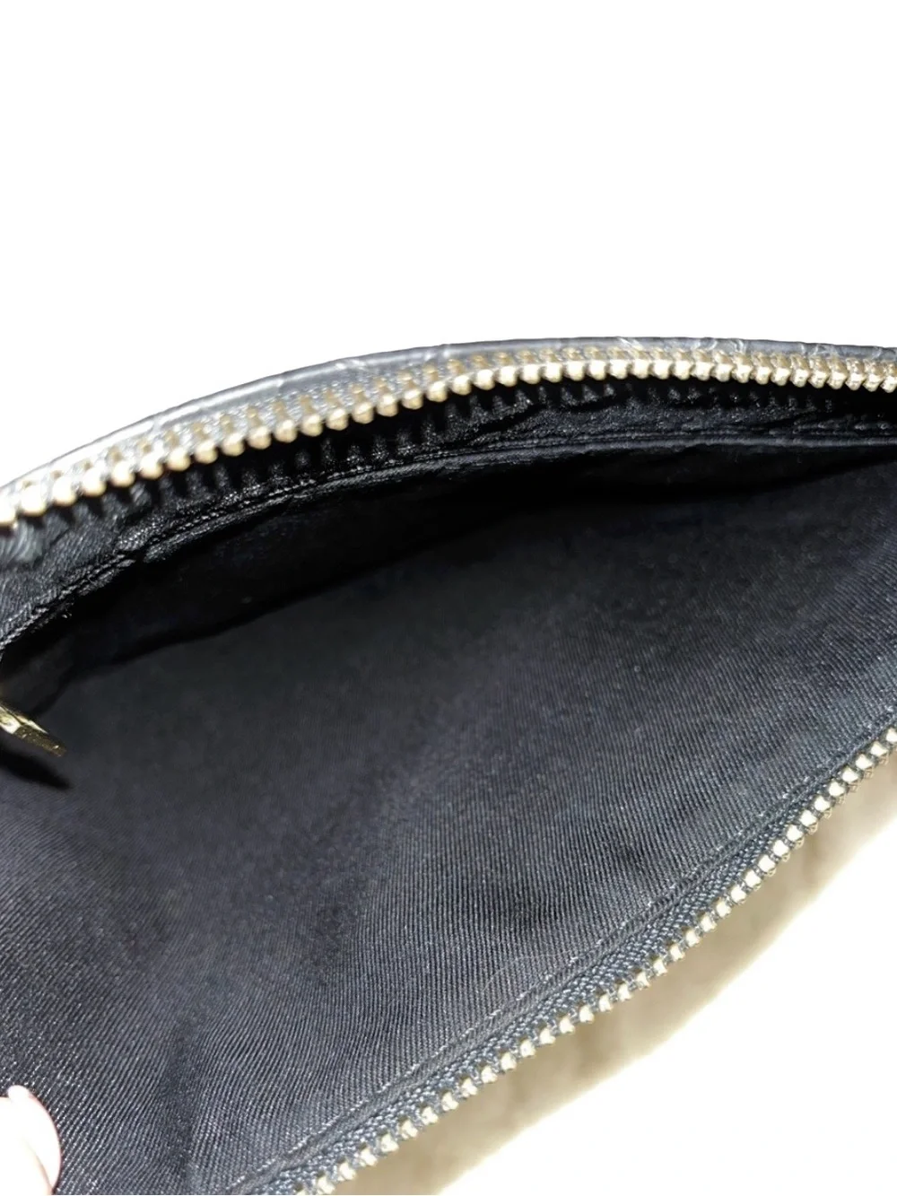 GUESS Black Faux Snakeskin Clutch Gold Chain Evening Bag